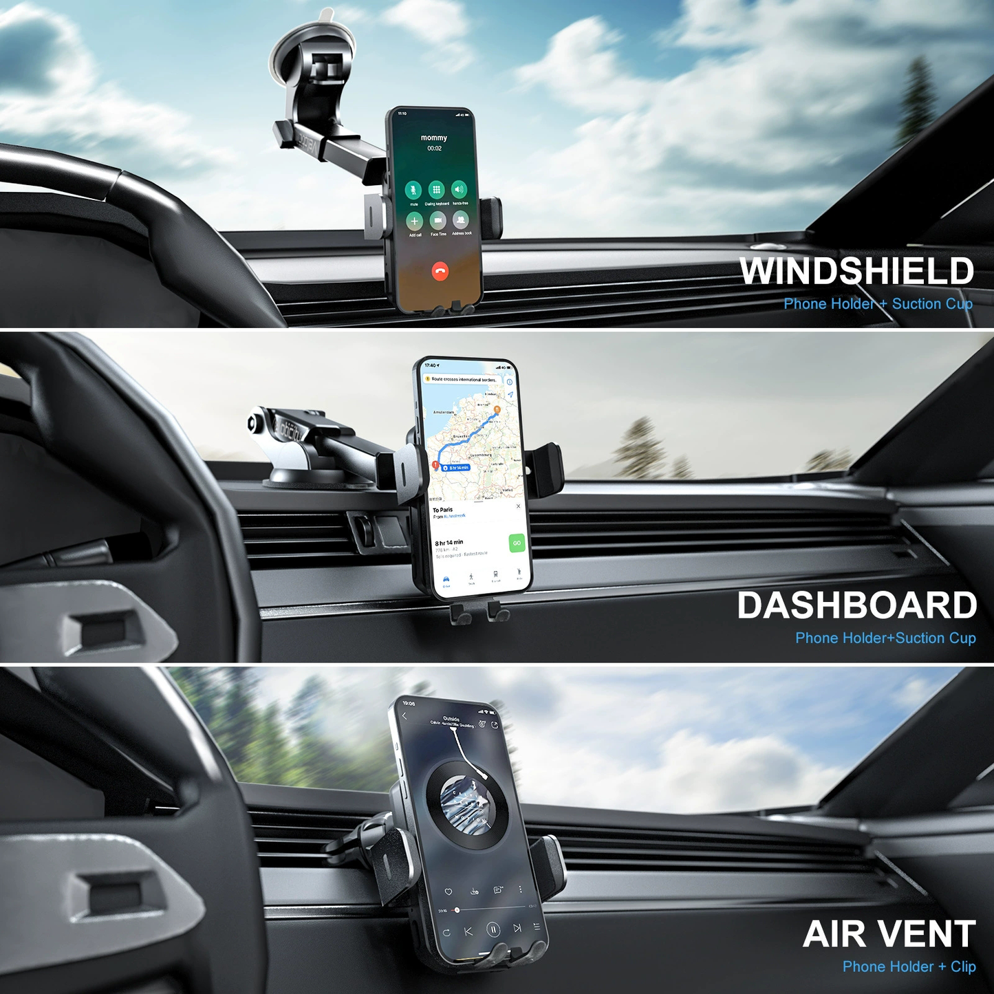 Veloticity Auto-Clamp Wireless Chargeable Phone Mount